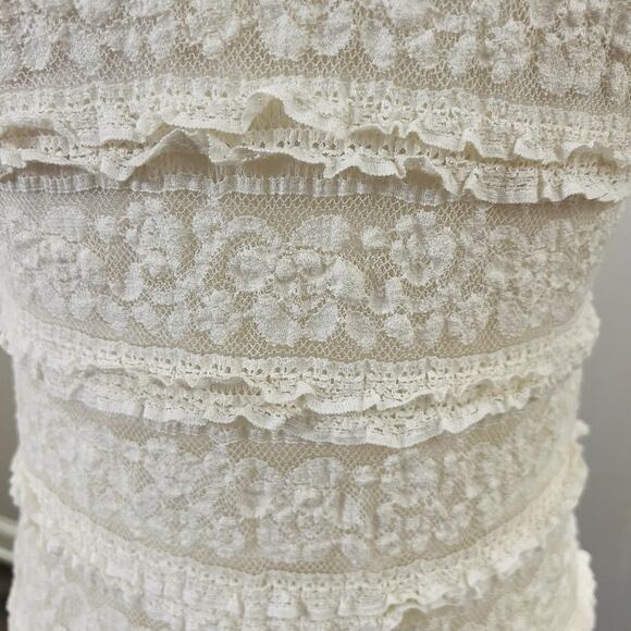 BLU PEPPER Women’s Ivory Layered Dress Short Sleeve Size Small (A0126) - Picture 6 of 7